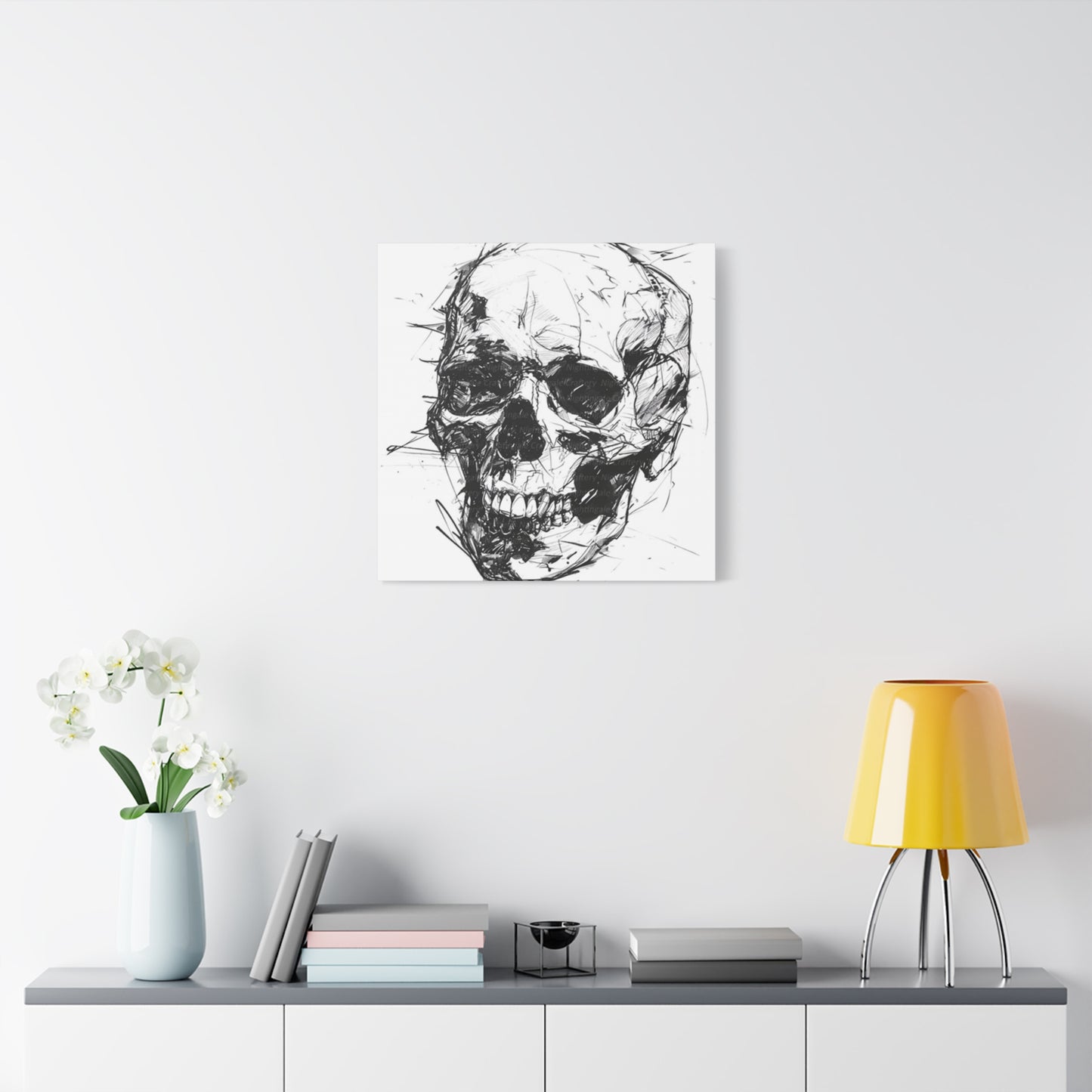 Skull Hand Drawing Wall Art & Canvas Prints