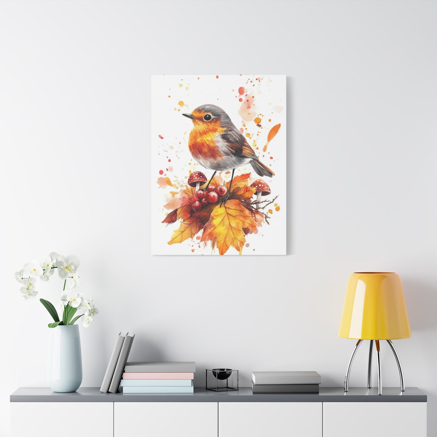 Birds Berries Warm Wall Art & Canvas Prints