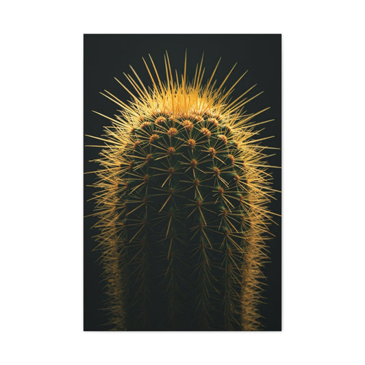 Golden Halo Cactus Sculpture Wall Art & Canvas Prints