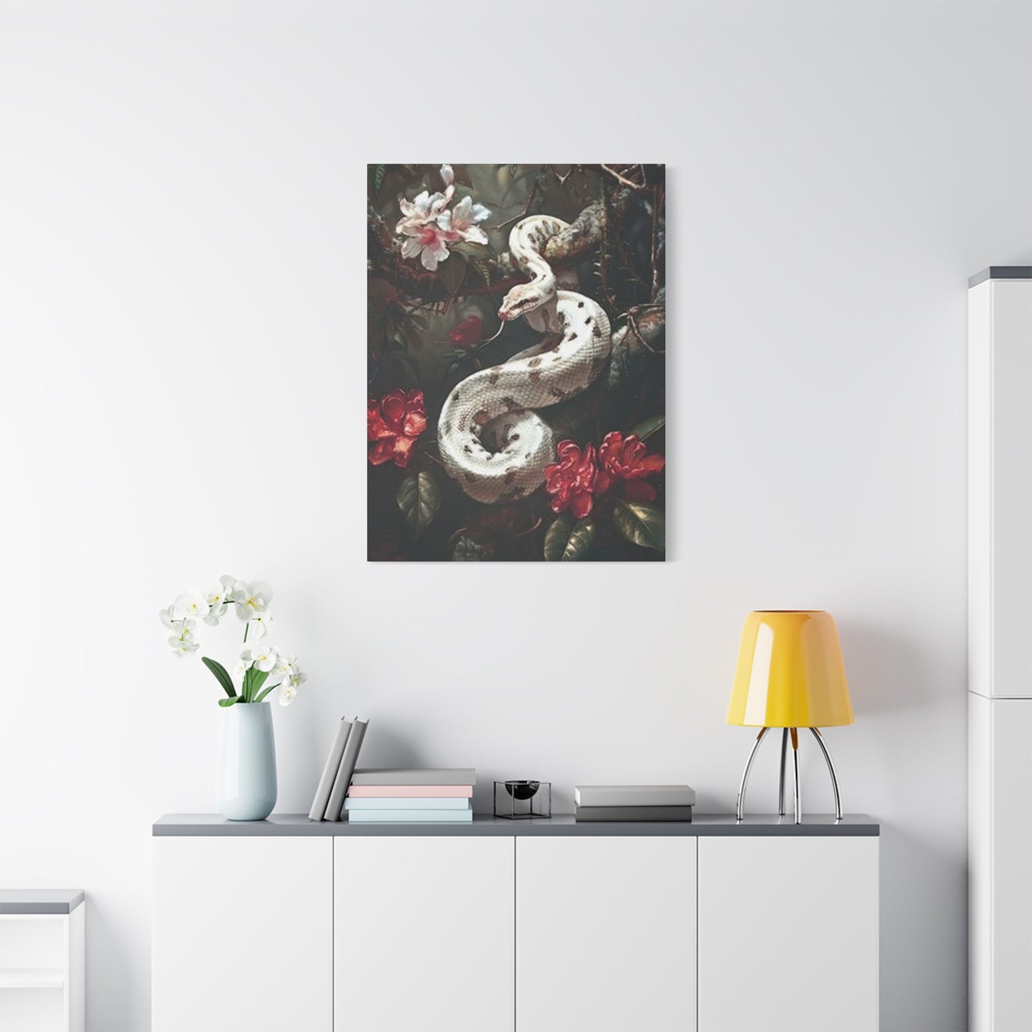 White Snake On Branch Wall Art & Canvas Prints