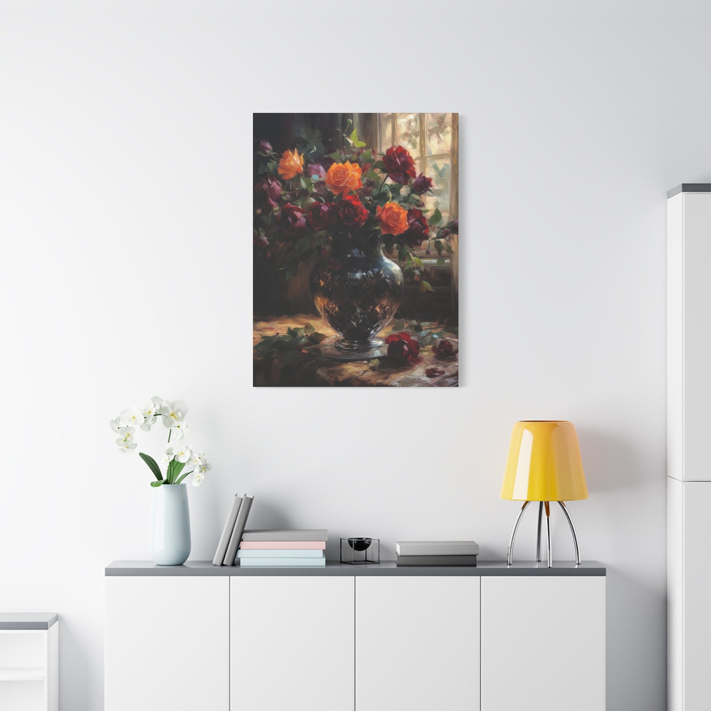 Vase Light Through Window Dark Academia Wall Art & Canvas Prints