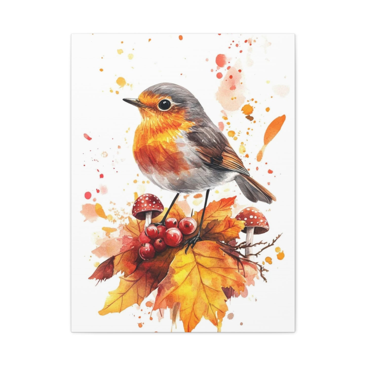 Birds Berries Warm Wall Art & Canvas Prints