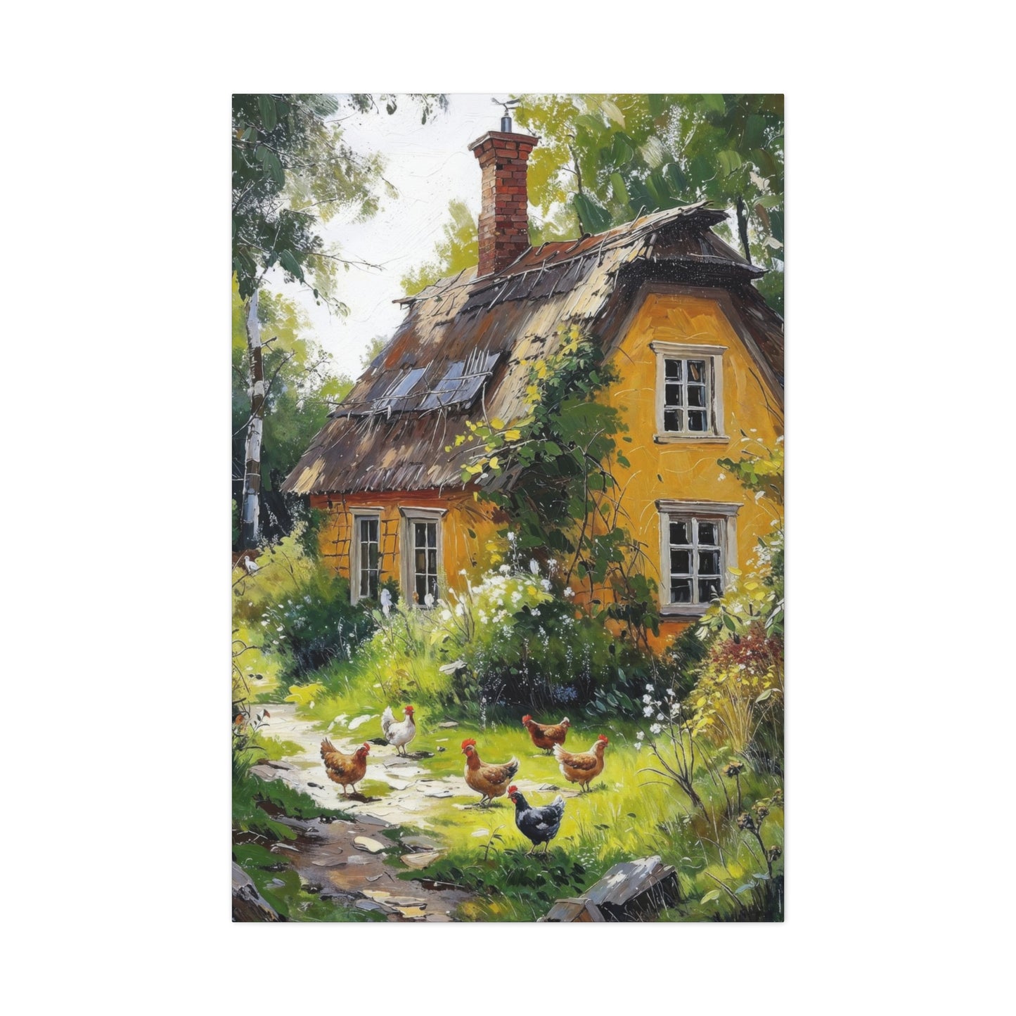 Hens Pecking Countryside Wall Art & Canvas Prints