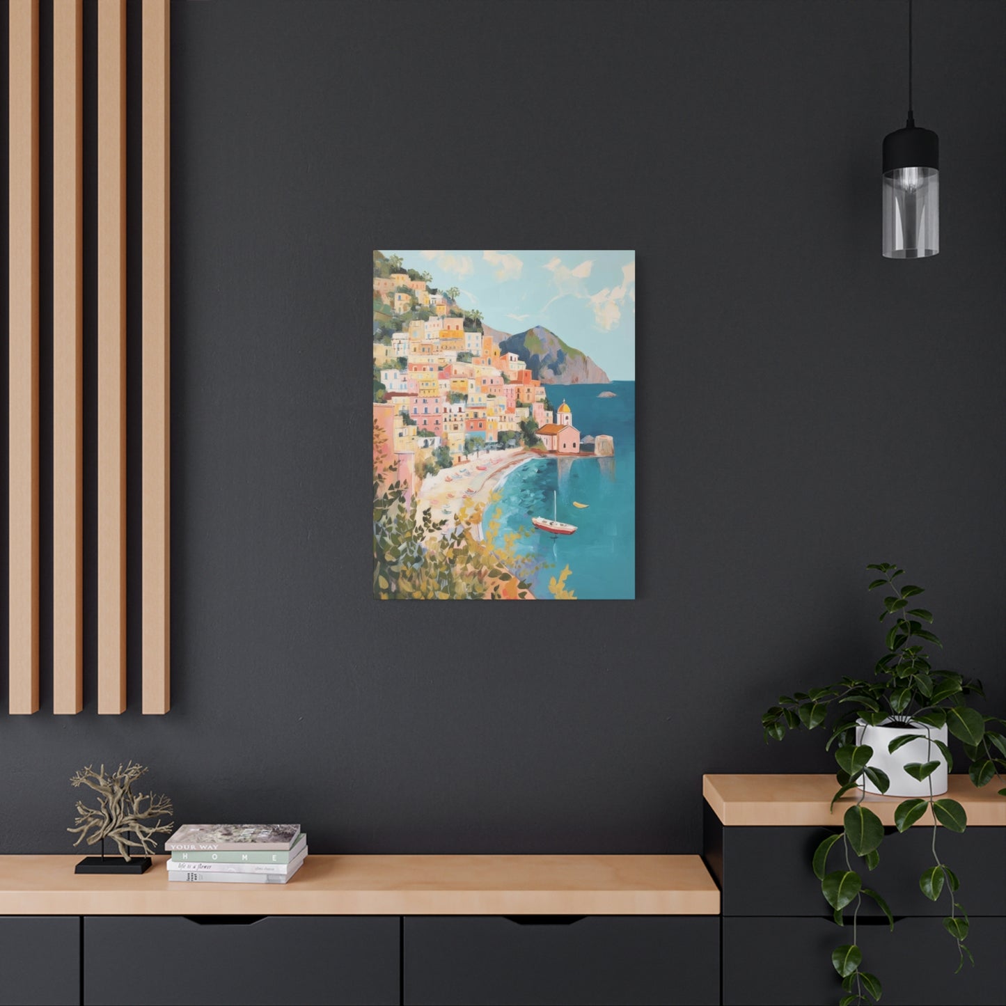 Amalfi Coast Italy Aqua Yellow Warm Wall Art & Canvas Prints