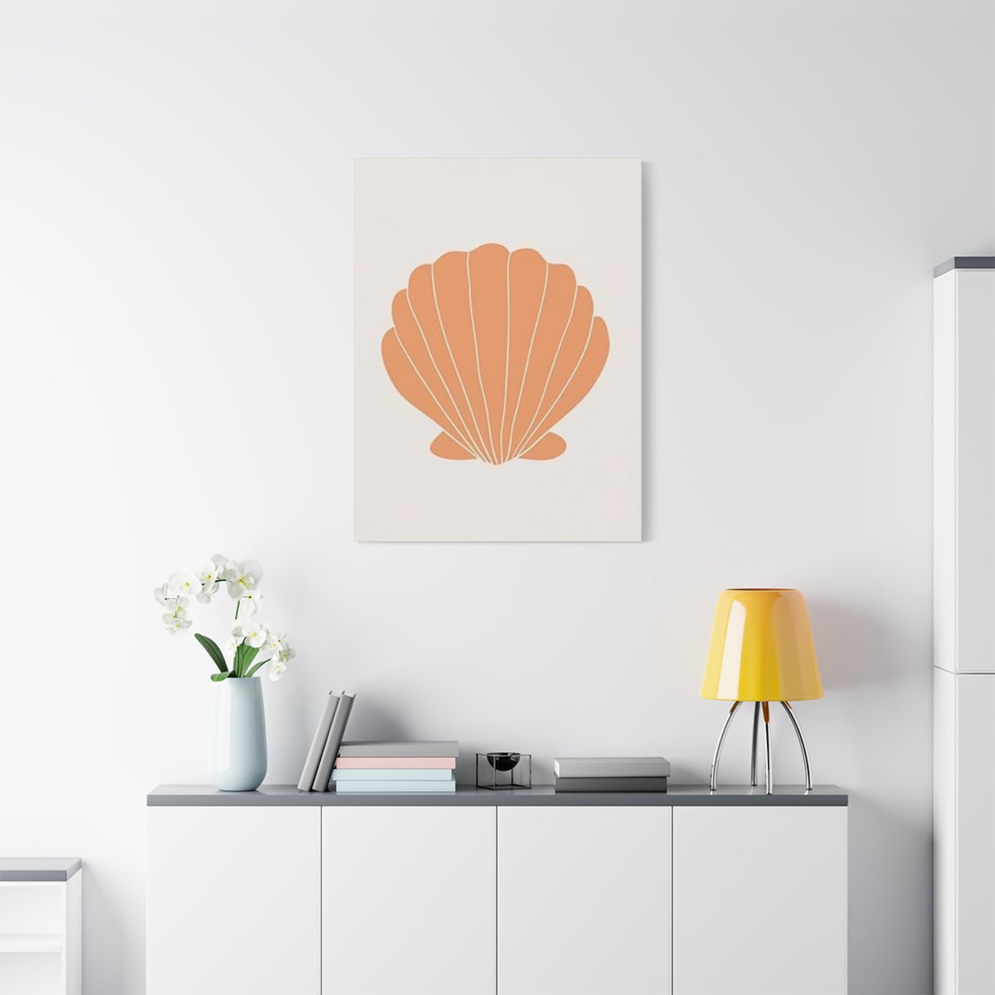 Beautiful Orange Shell Drawing Wall Art & Canvas Prints