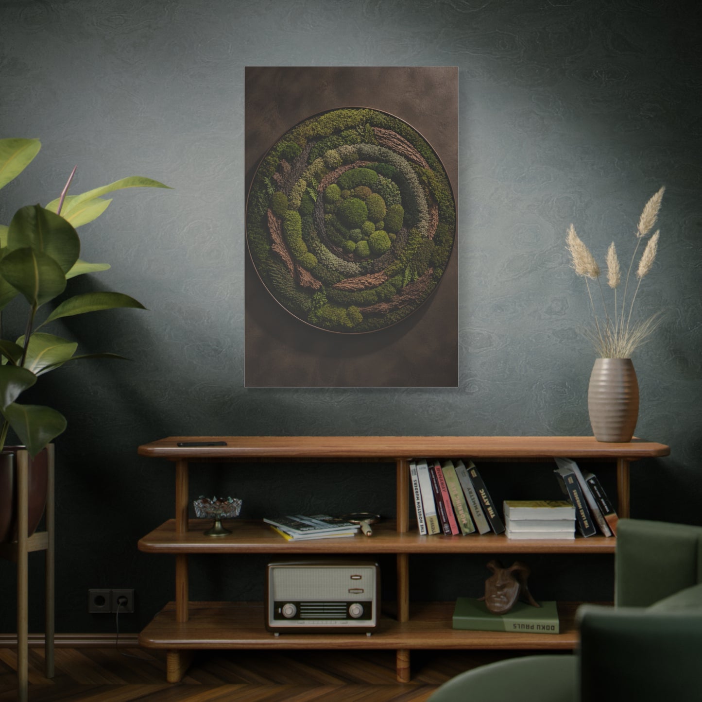 Circular Preserved Moss Relief Wall Art & Canvas Print