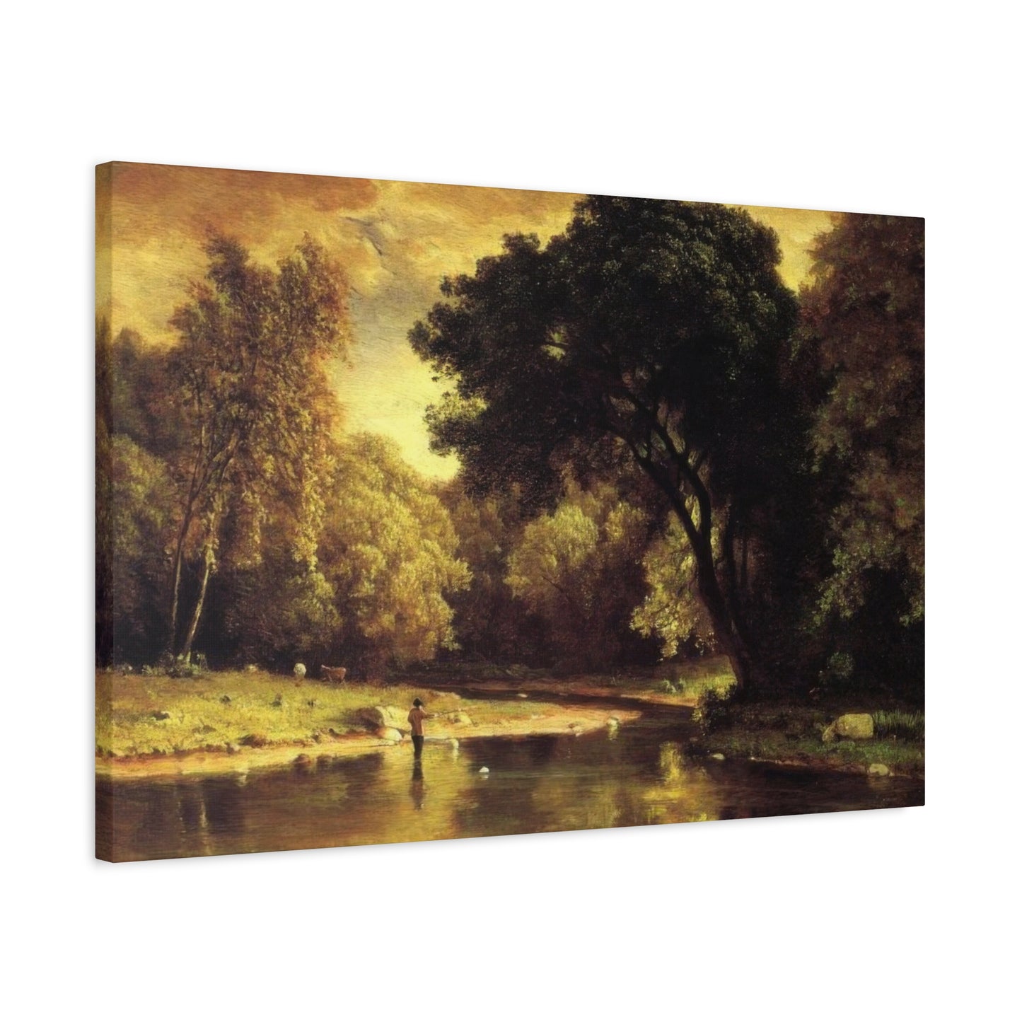 Fisherman In A Stream George Inness Wall Art & Canvas Prints