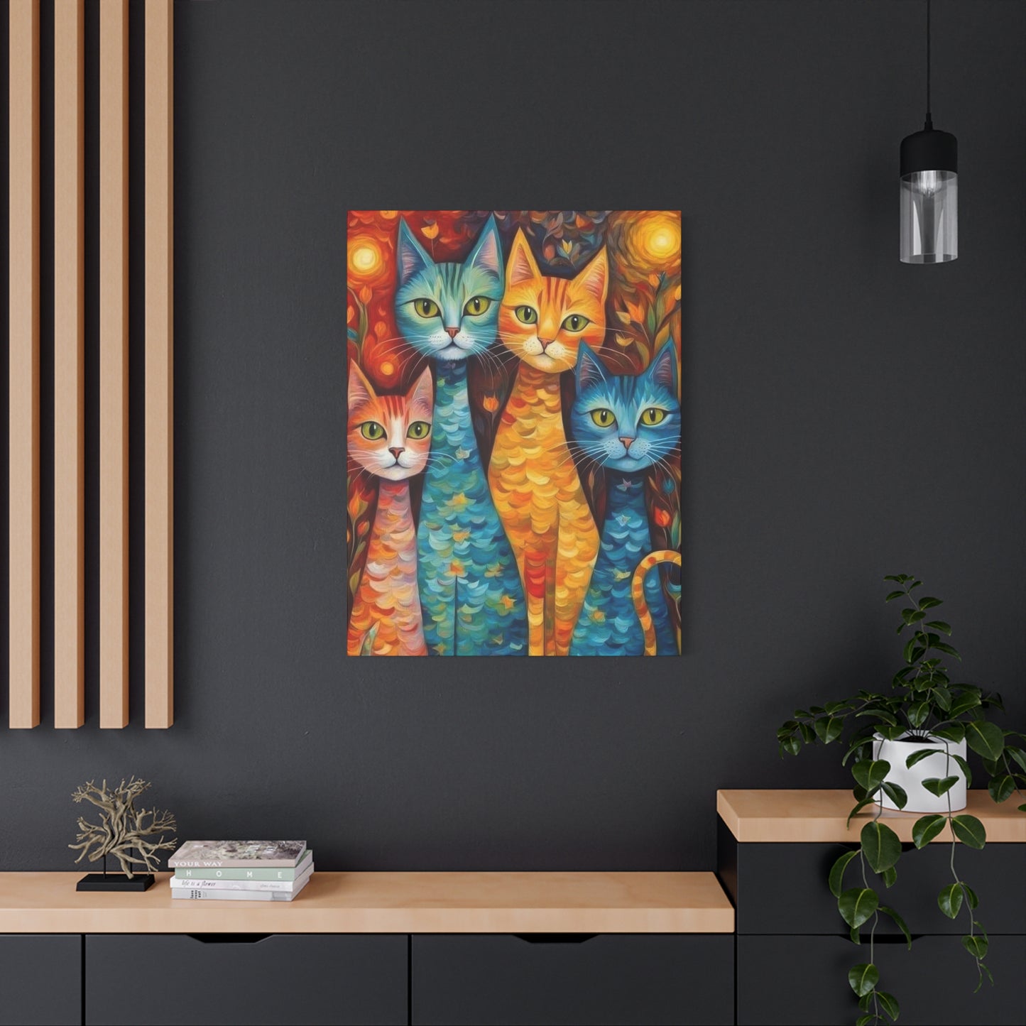 Cat Family Colorglow Wall Art & Canvas Prints