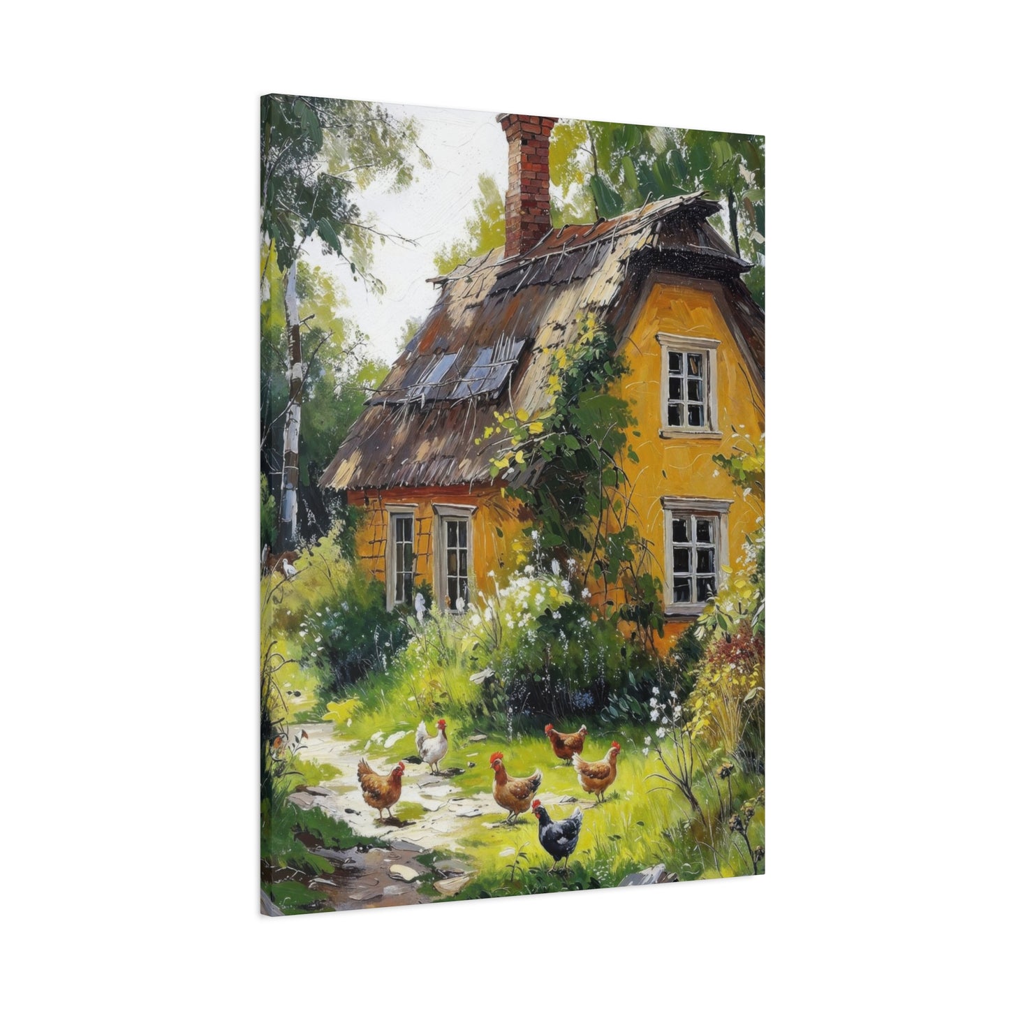 Hens Pecking Countryside Wall Art & Canvas Prints