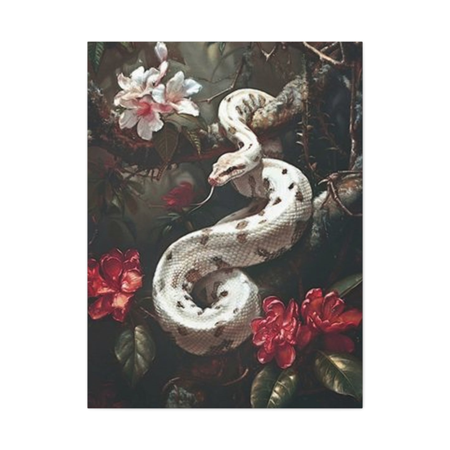 White Snake On Branch Wall Art & Canvas Prints