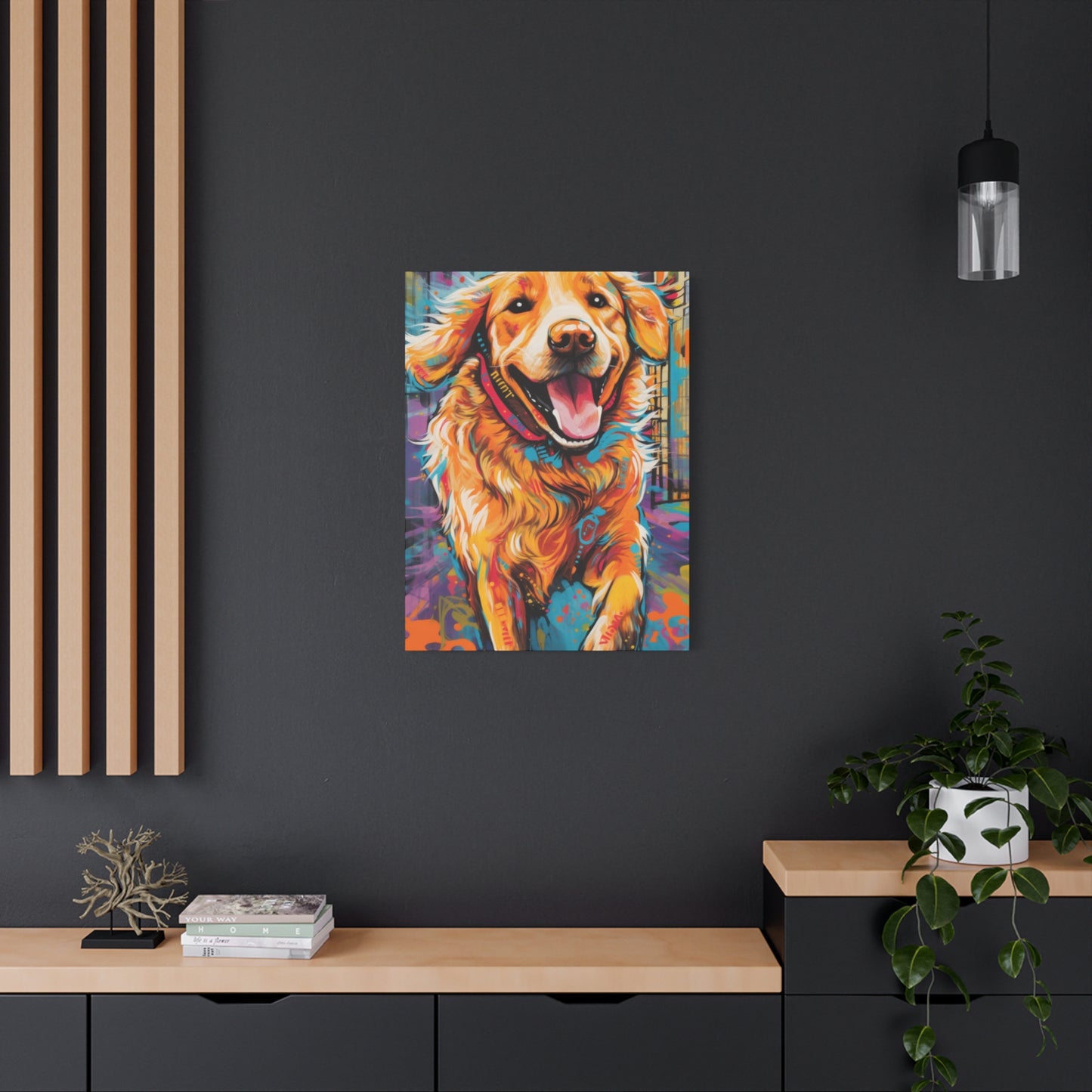 Happy Golden Retriever Dog Wall Art & Canvas Prints