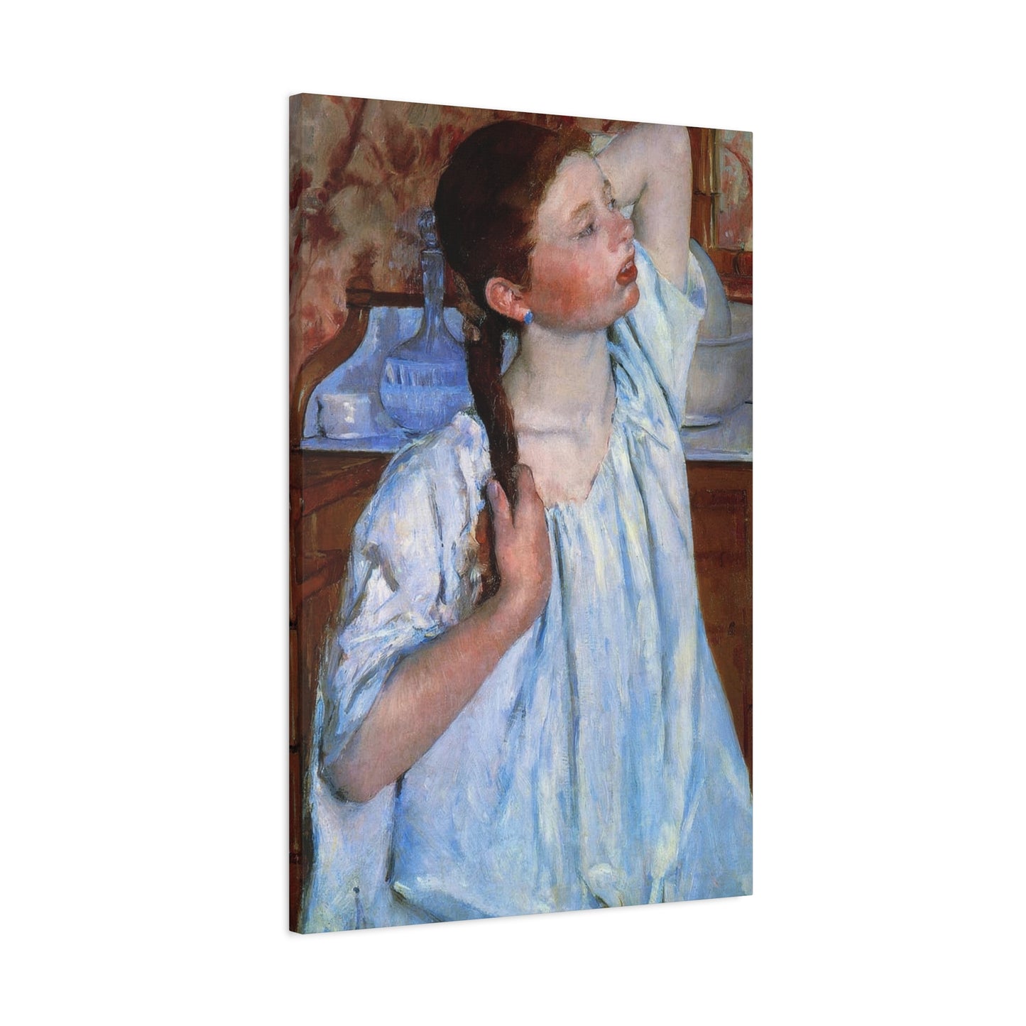 Girl Arraigning Her Hair Impression Wall Art & Canvas Prints