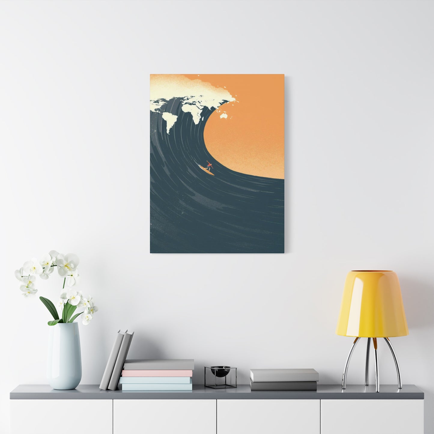 Wave Surfing Poster Wall Art & Canvas Prints