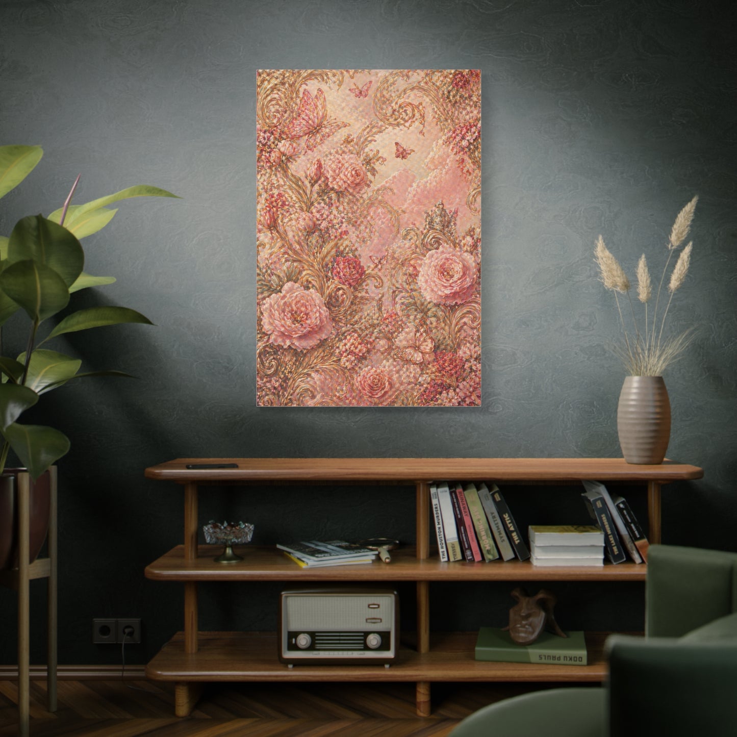 Blush Rococo Floral Fantasy Wall Art & Canvas Print