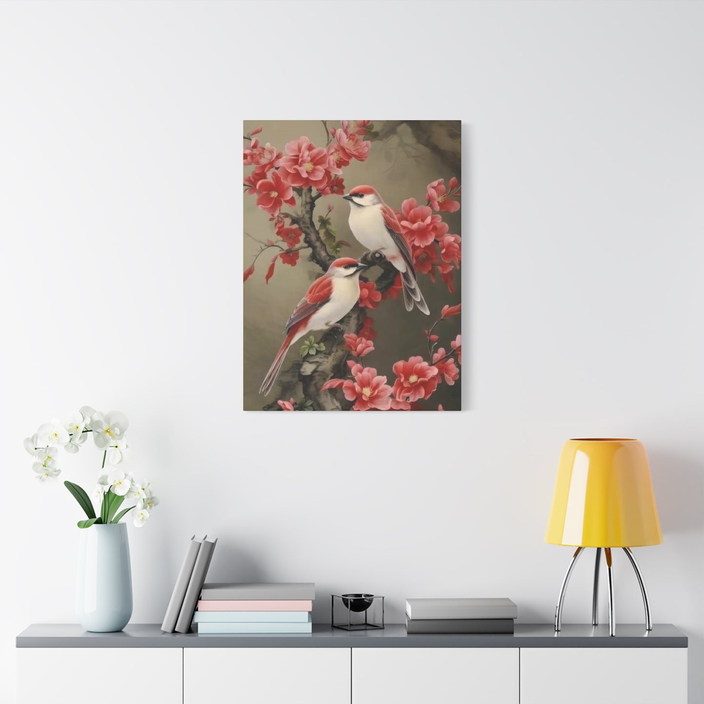 Birds Red Leaves Wall Art & Canvas Prints