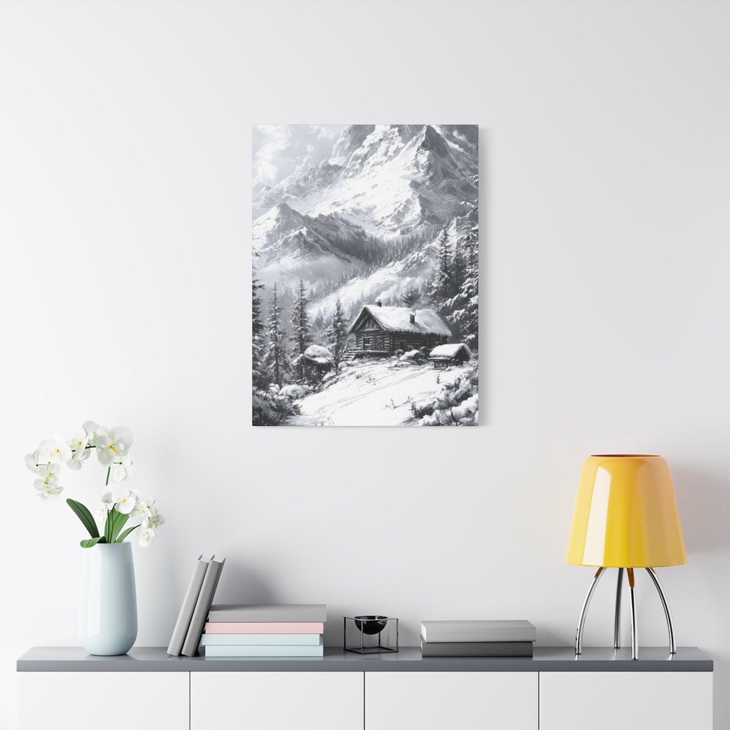 Snow Mountains Grey Wall Art & Canvas Prints