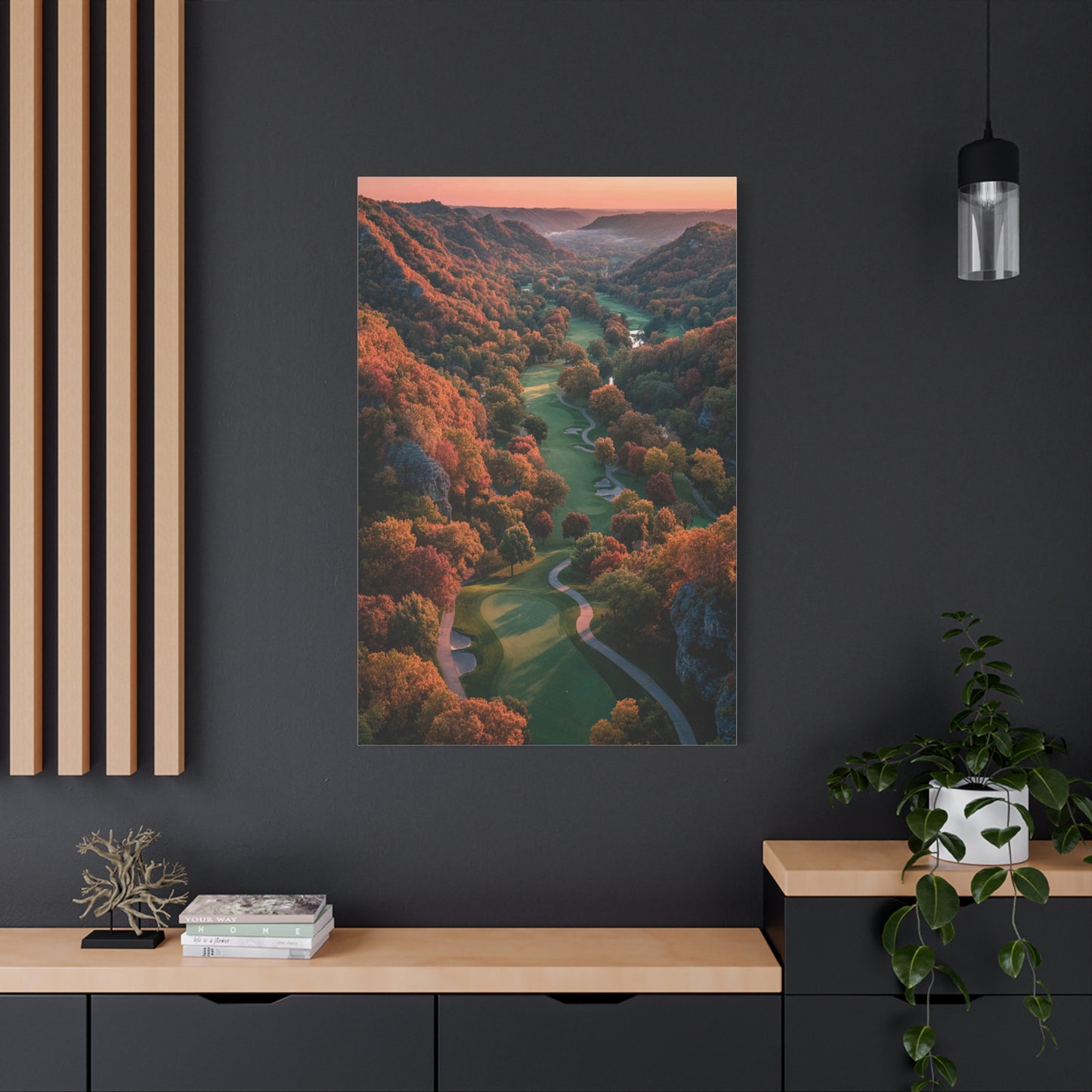 Autumn Valley Golf Course Aerial Wall Art & Canvas Print