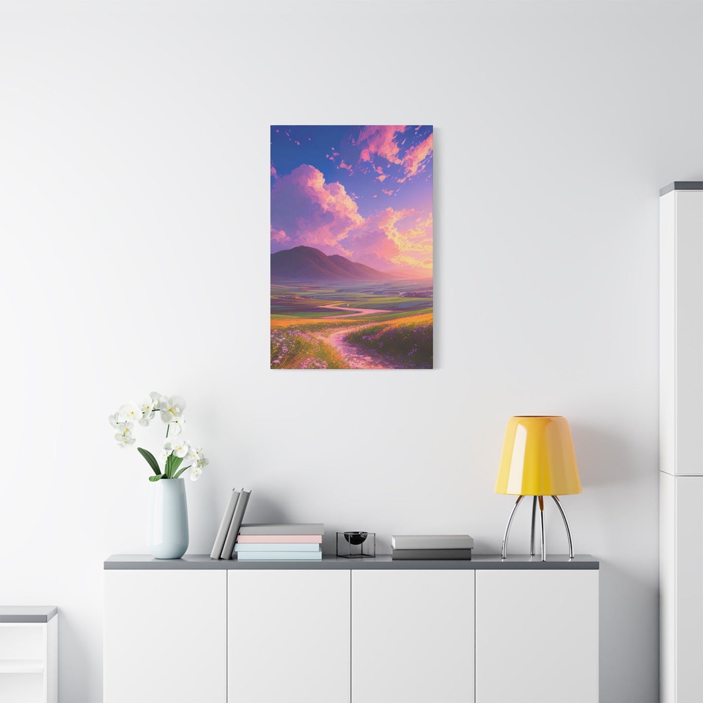 Blue Violet Sky Meadow Vibrant Wall Art & Canvas Prints