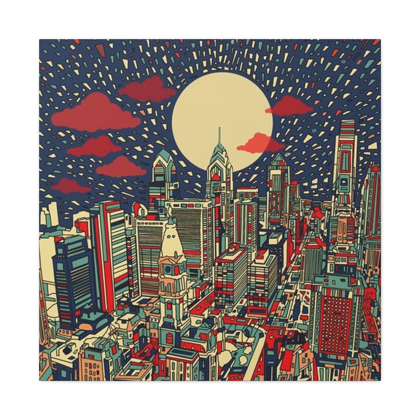 City Skyline Philadelphia Poster Wall Art & Canvas Prints
