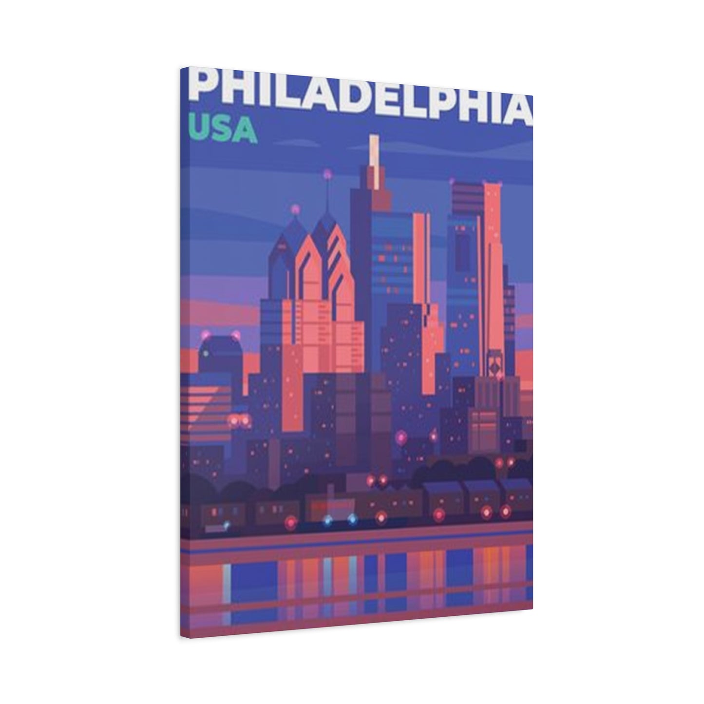 Cityscape In Evening Philadelphia Wall Art & Canvas Prints