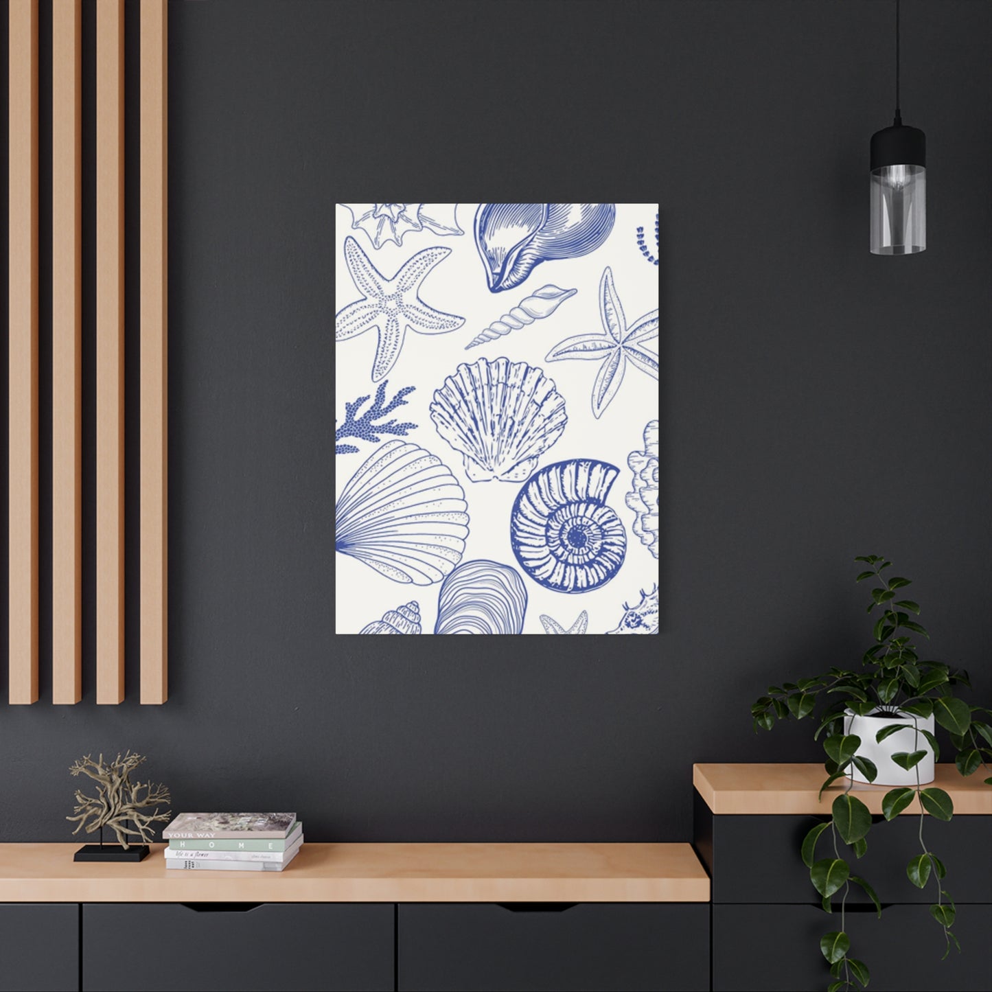 Blue Sea Shell Shape Poster Wall Art & Canvas Prints