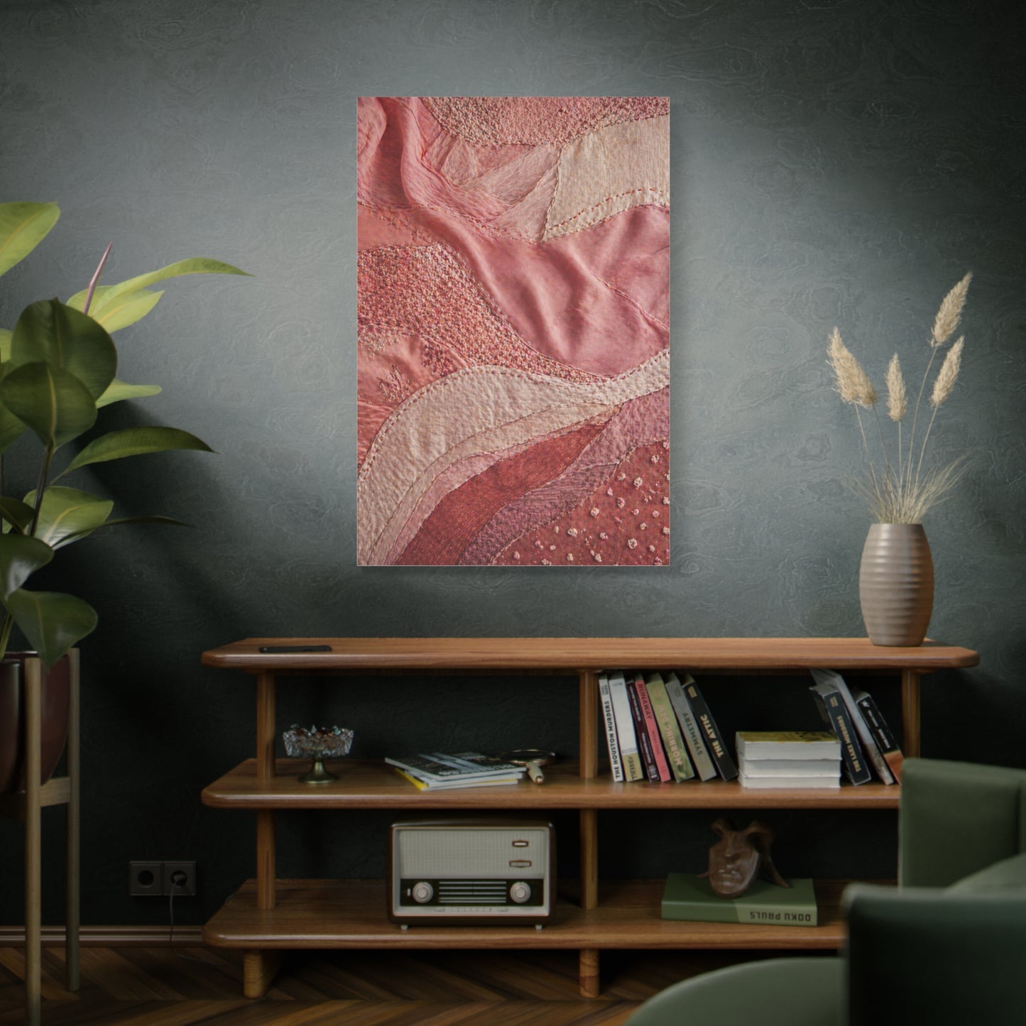 Couture Pink Textile Abstraction Wall Art & Canvas Print