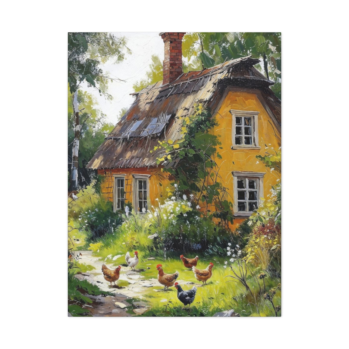 Hens Pecking Countryside Wall Art & Canvas Prints