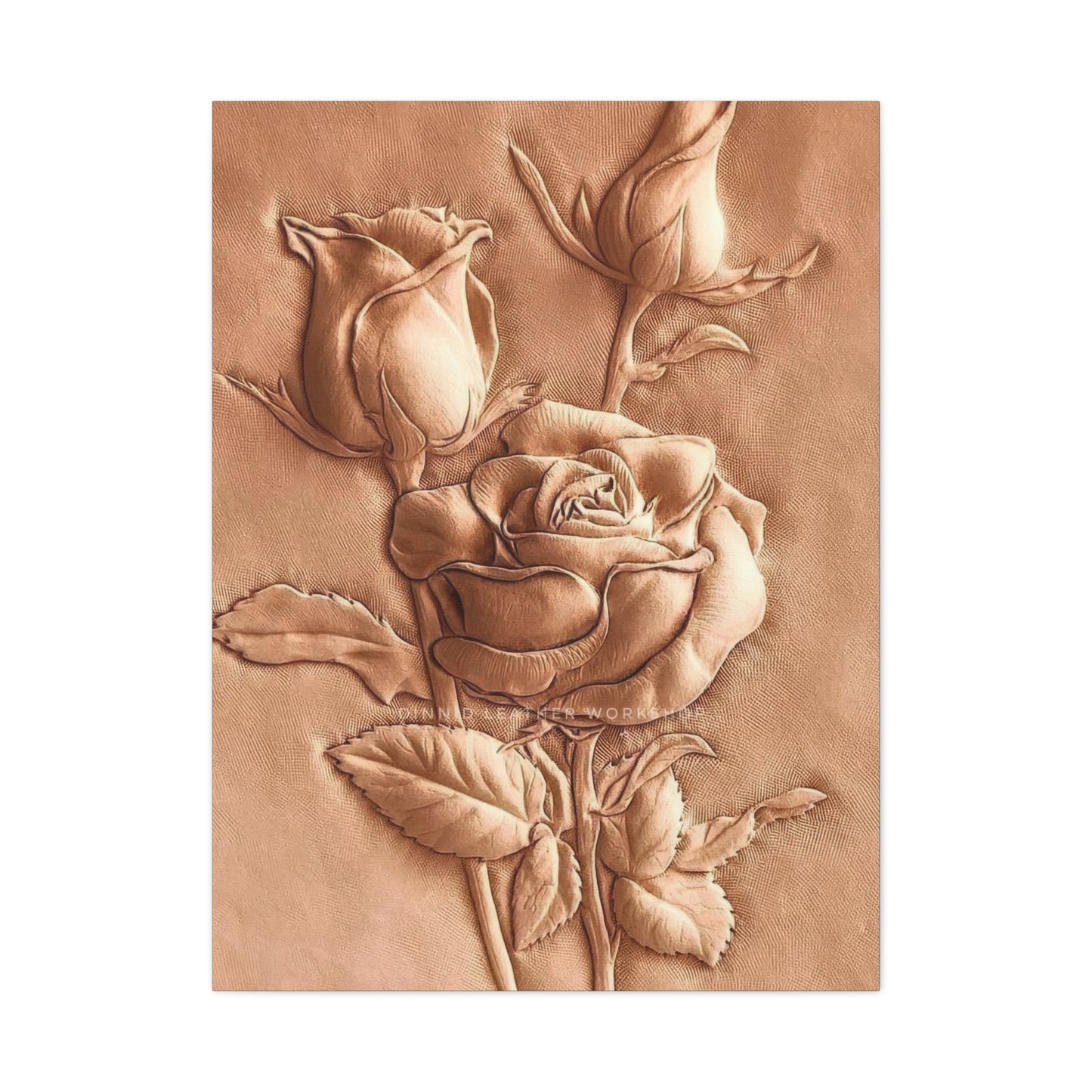 Rose Flower On Leather Wall Art & Canvas Prints