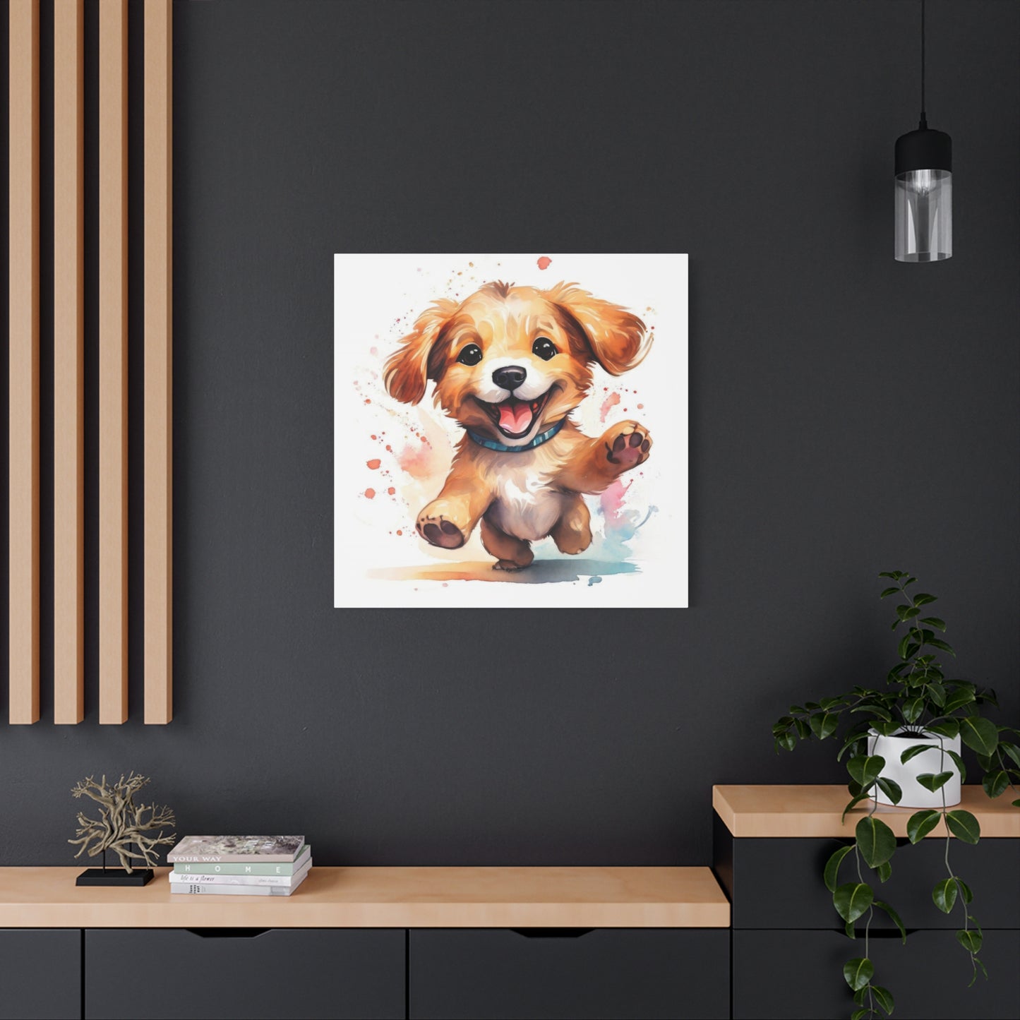 Happy Dancing Dog Puppy Wall Art & Canvas Prints