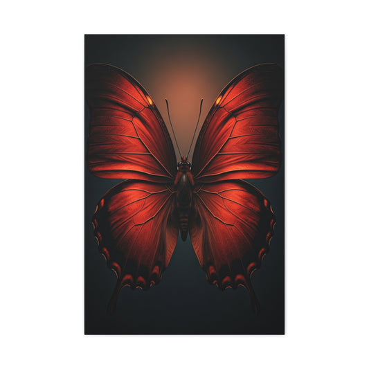 Crimson Ember Butterfly Symmetry Wall Art & Canvas Prints