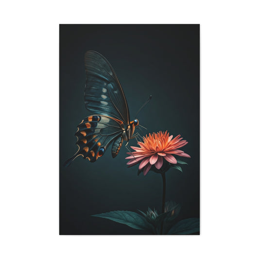 Swallowtail Butterfly and Pink Garden Flower Wall Art & Canvas Prints