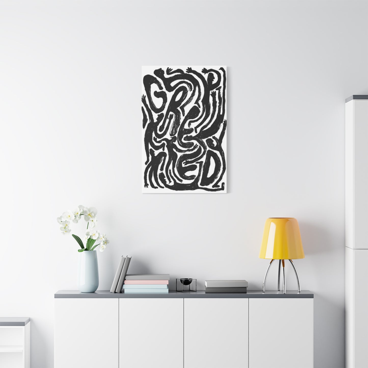 Black & White Greed Wall Art & Canvas Prints