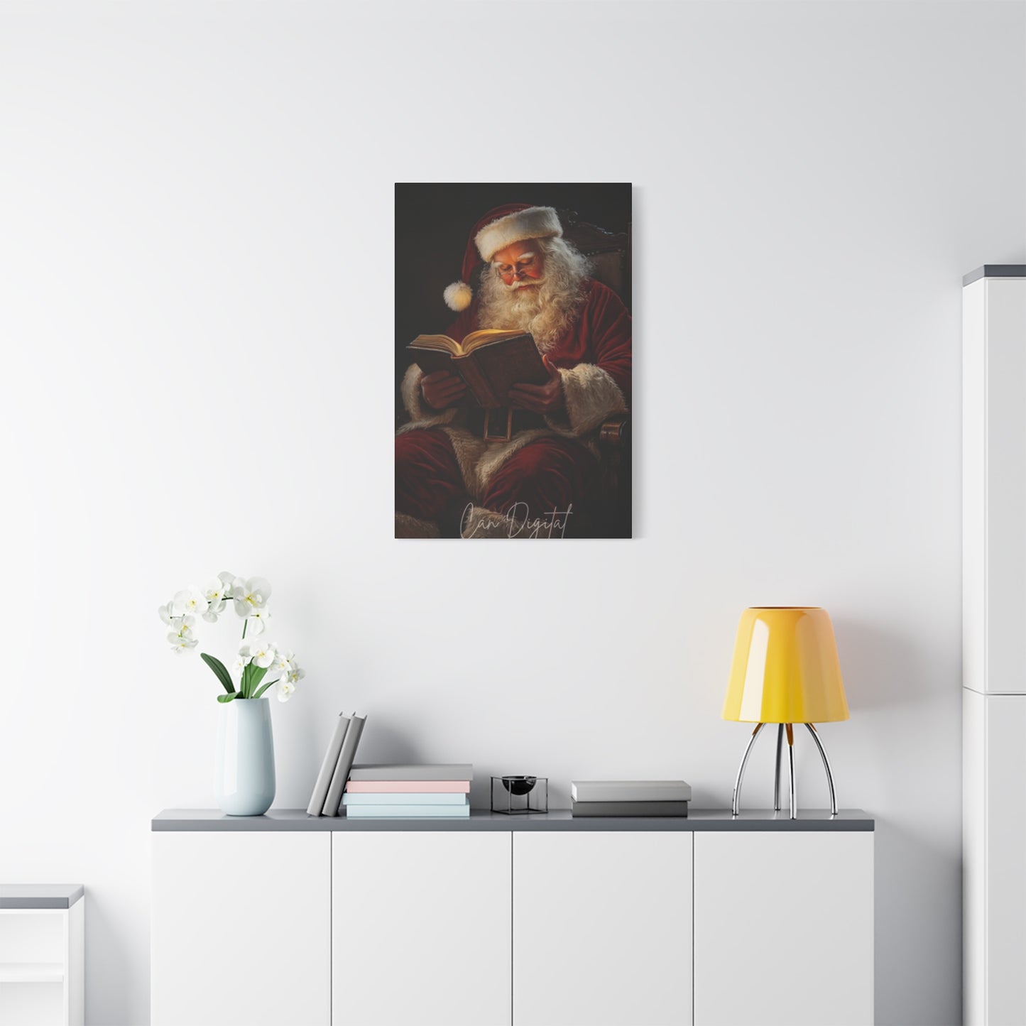Santa Claus Reading Wall Art & Canvas Prints