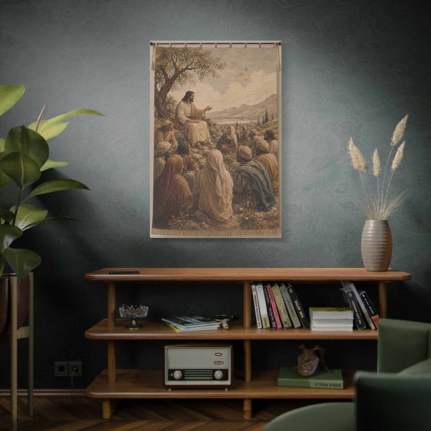 Sermon on the Hillside Tapestry Wall Art & Canvas Print
