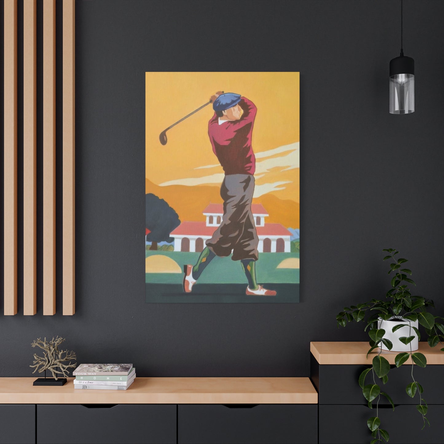 Golf Shot Green Orange Wall Art & Canvas Prints