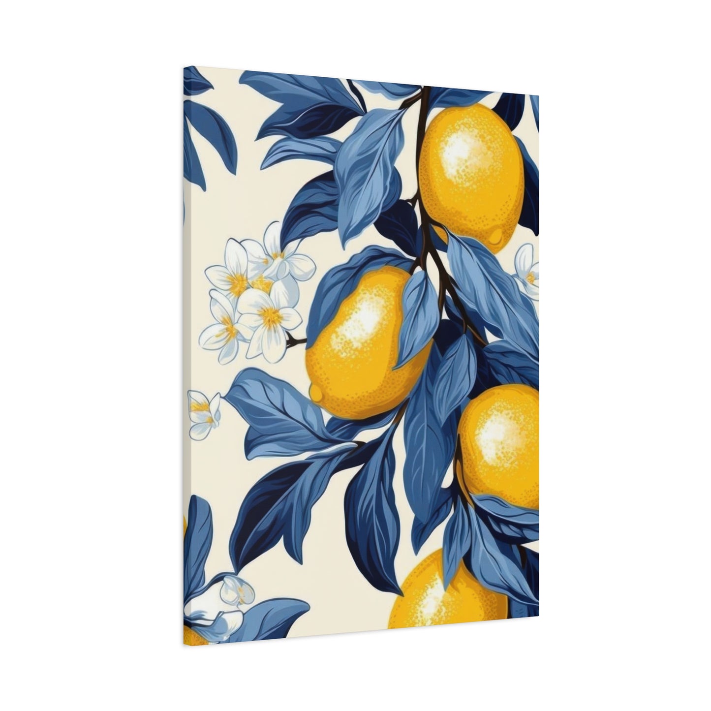 Lemon Blue Leaves Wall Art & Canvas Prints