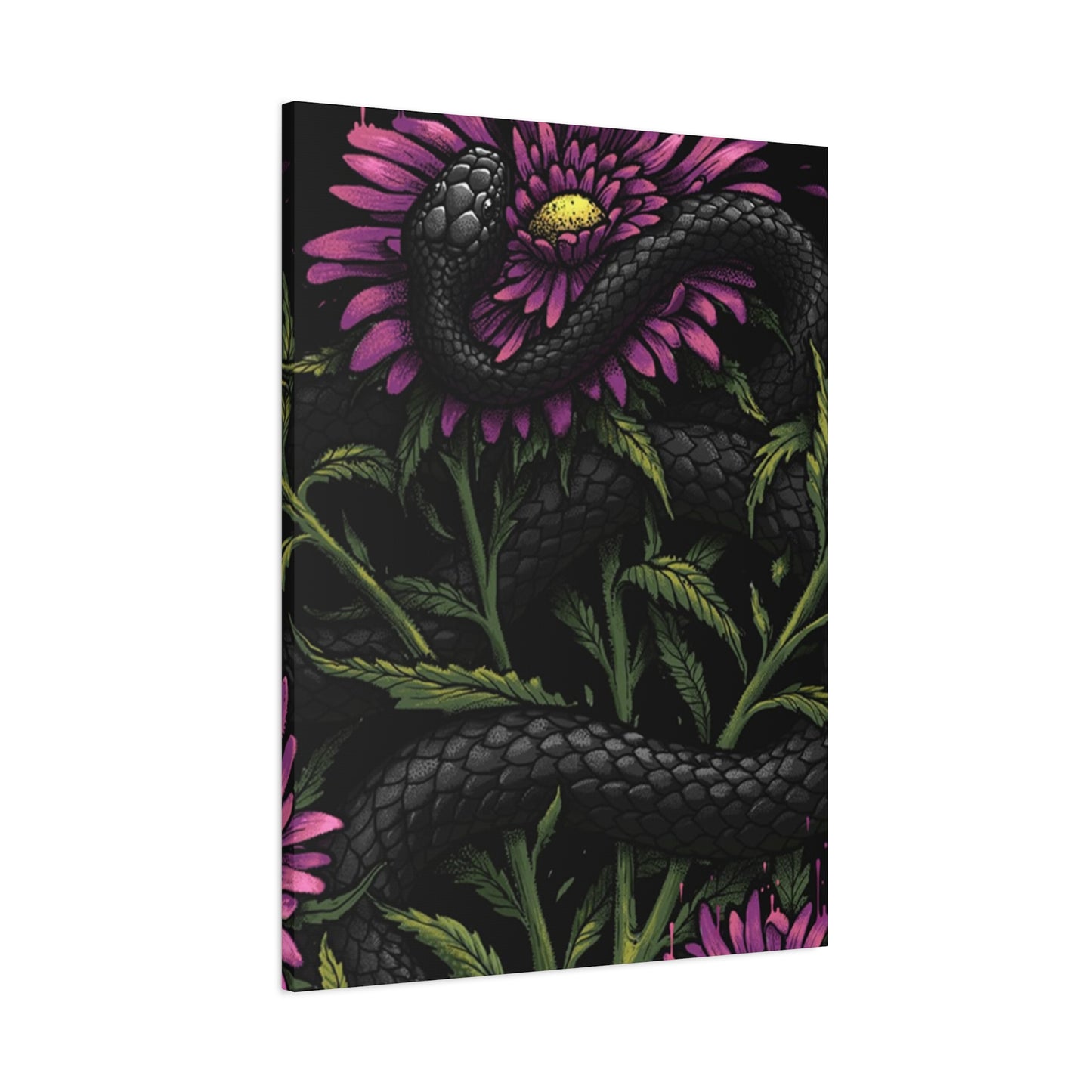 Black Snake On Flower Wall Art & Canvas Prints