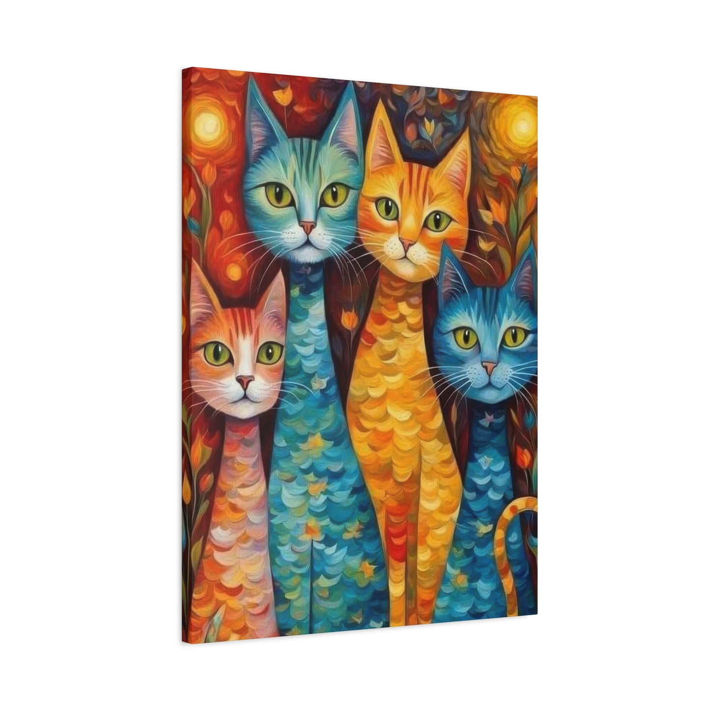 Cat Family Colorglow Wall Art & Canvas Prints