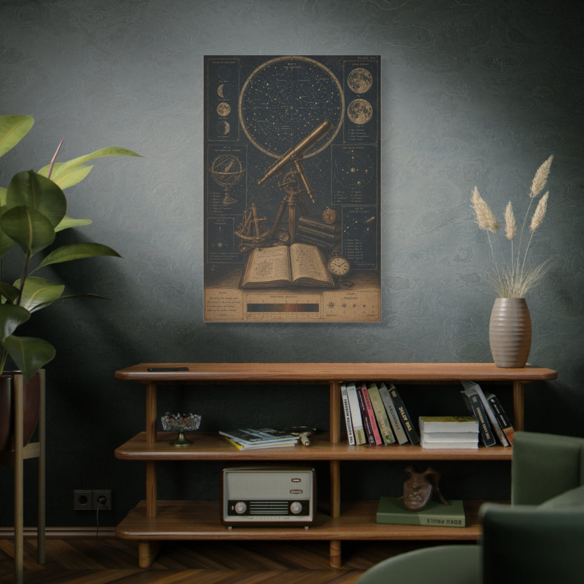 Antique Telescope & Celestial Study Wall Art & Canvas Print