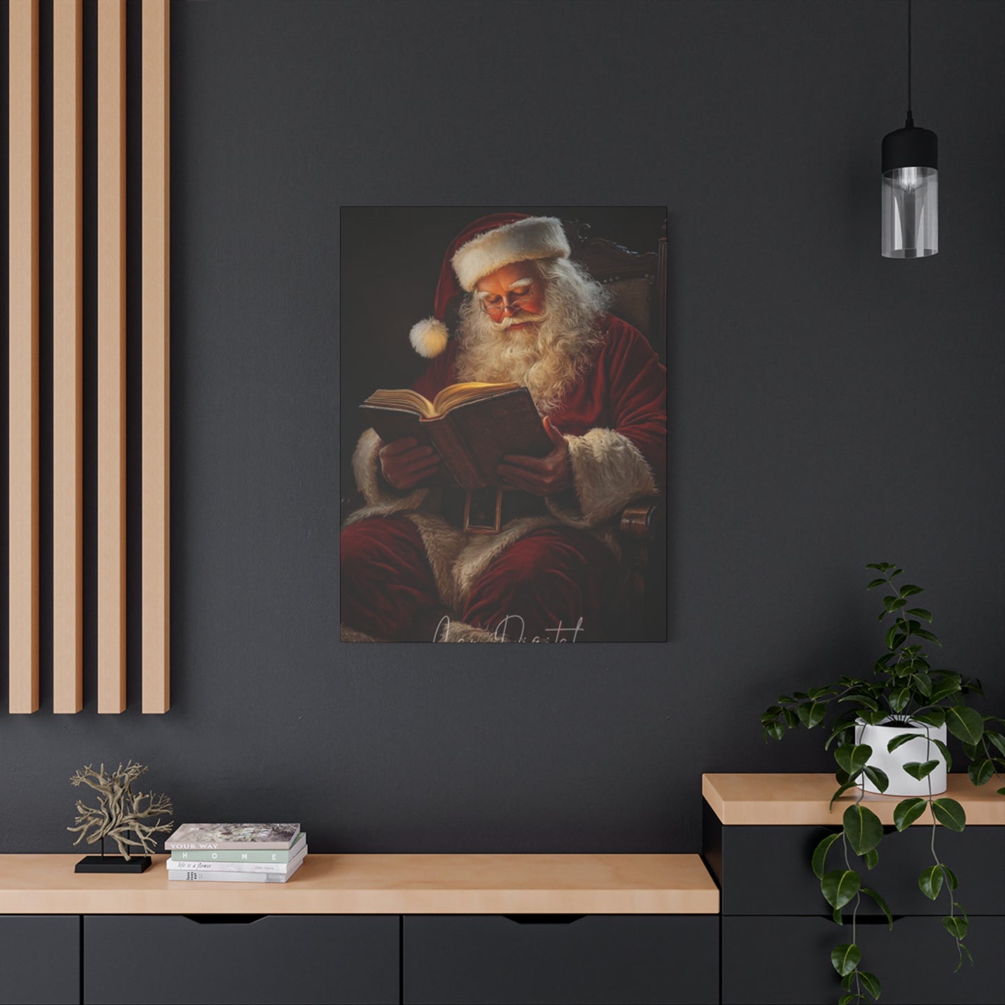 Santa Claus Reading Wall Art & Canvas Prints