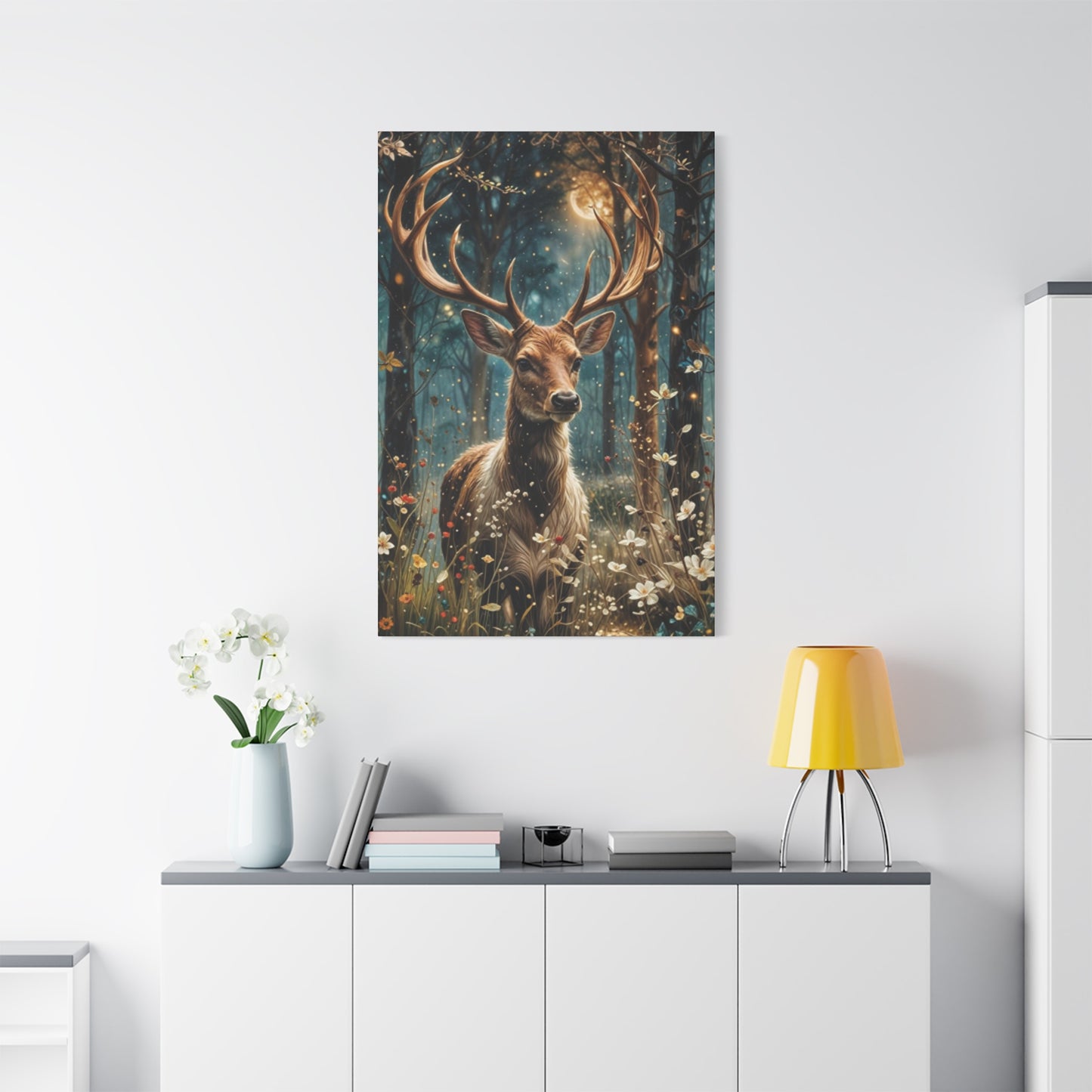 Golden Magical Reindeer Wall Art & Canvas Prints