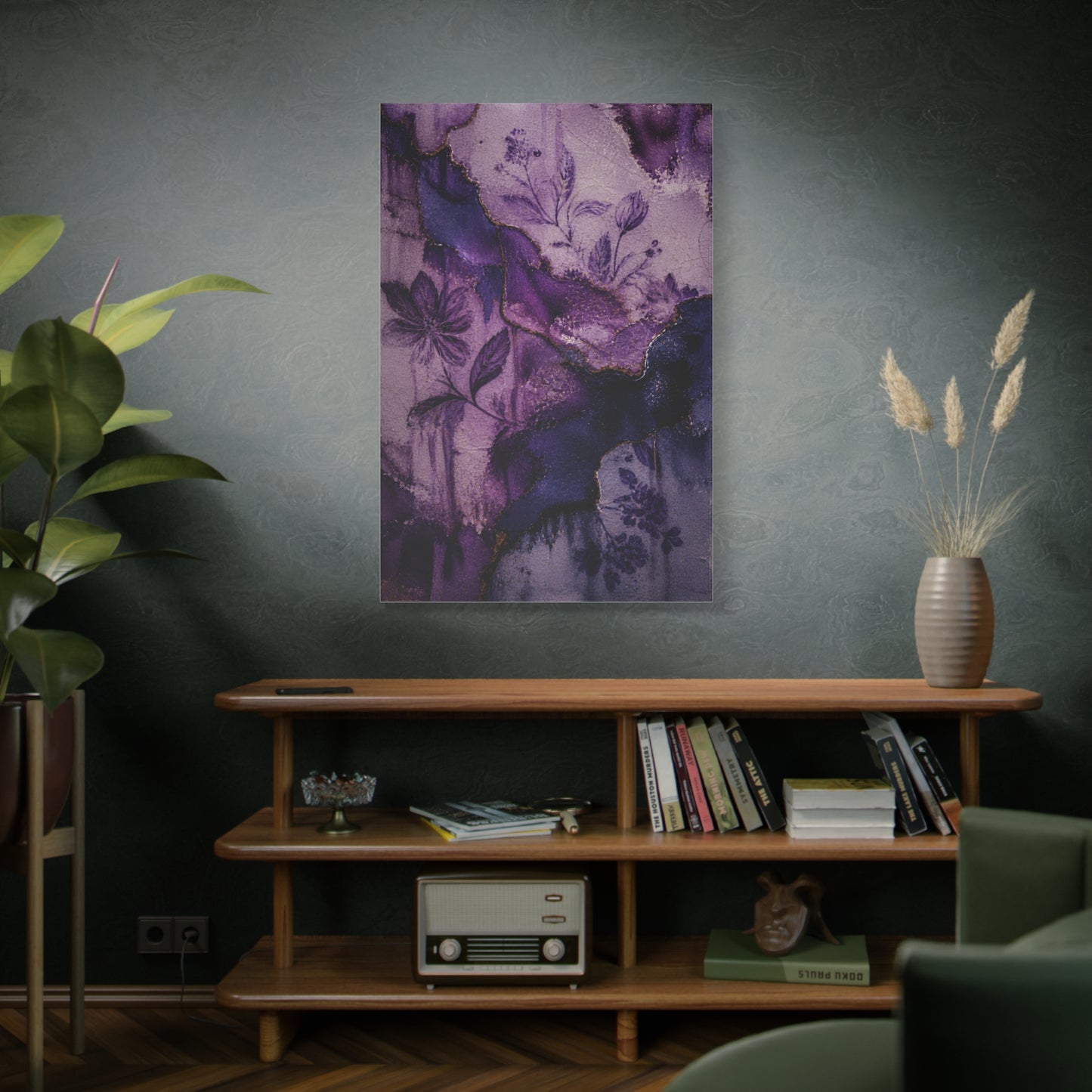 Purple Botanical Ceramic Texture Wall Art & Canvas Print