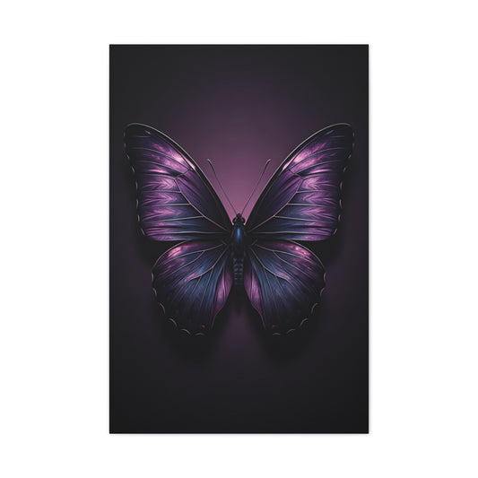 Royal Violet Butterfly Minimalist Portrait Wall Art & Canvas Prints