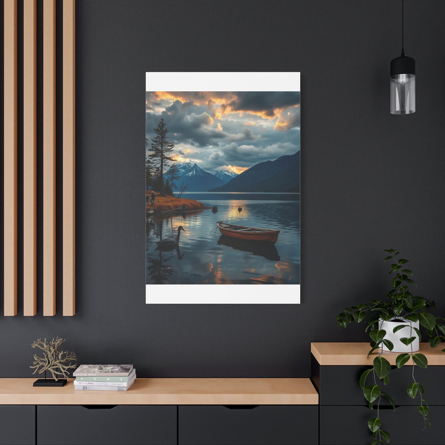Premium Lake Canvas Print: Tranquil Waters Wall Decor
