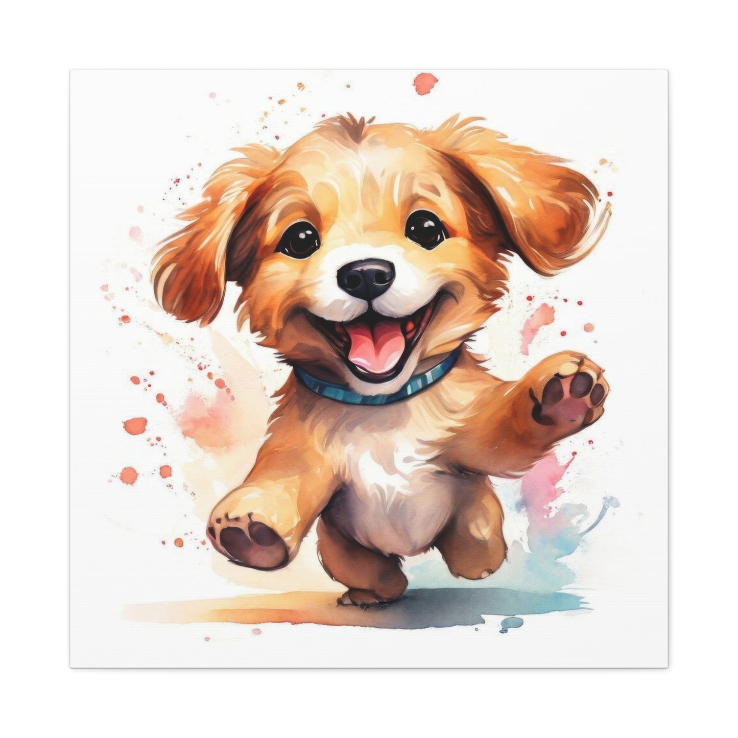 Happy Dancing Dog Puppy Wall Art & Canvas Prints