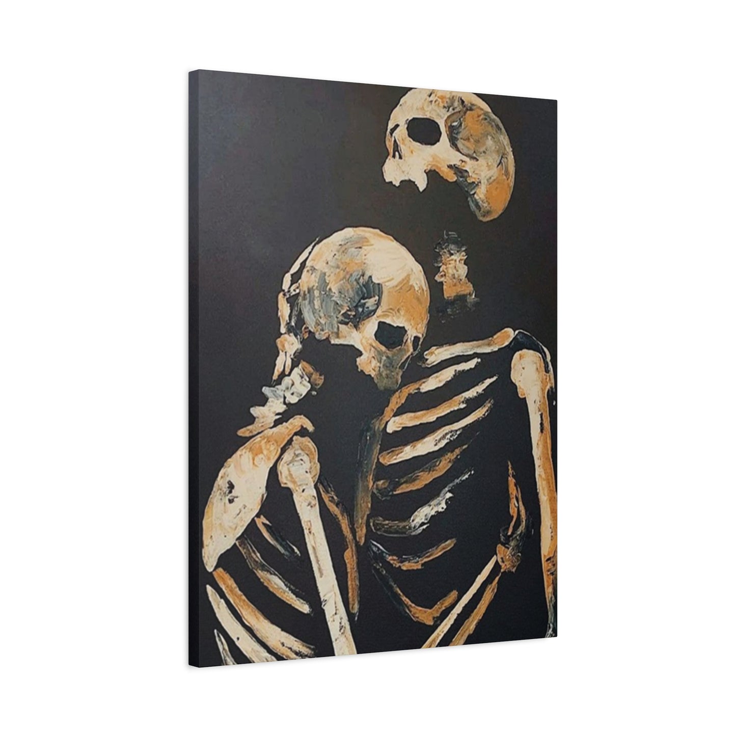 Couple Skeleton Hugging Wall Art & Canvas Prints