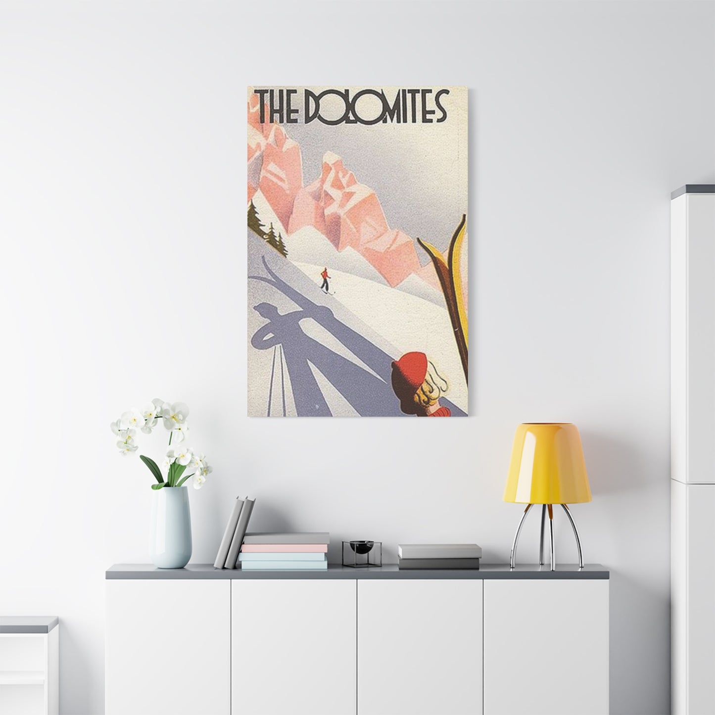 The Dolomites Skiing Poster Wall Art & Canvas Prints