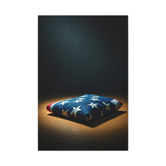 Folded Flag Memorial Honor Wall Art & Canvas Prints .