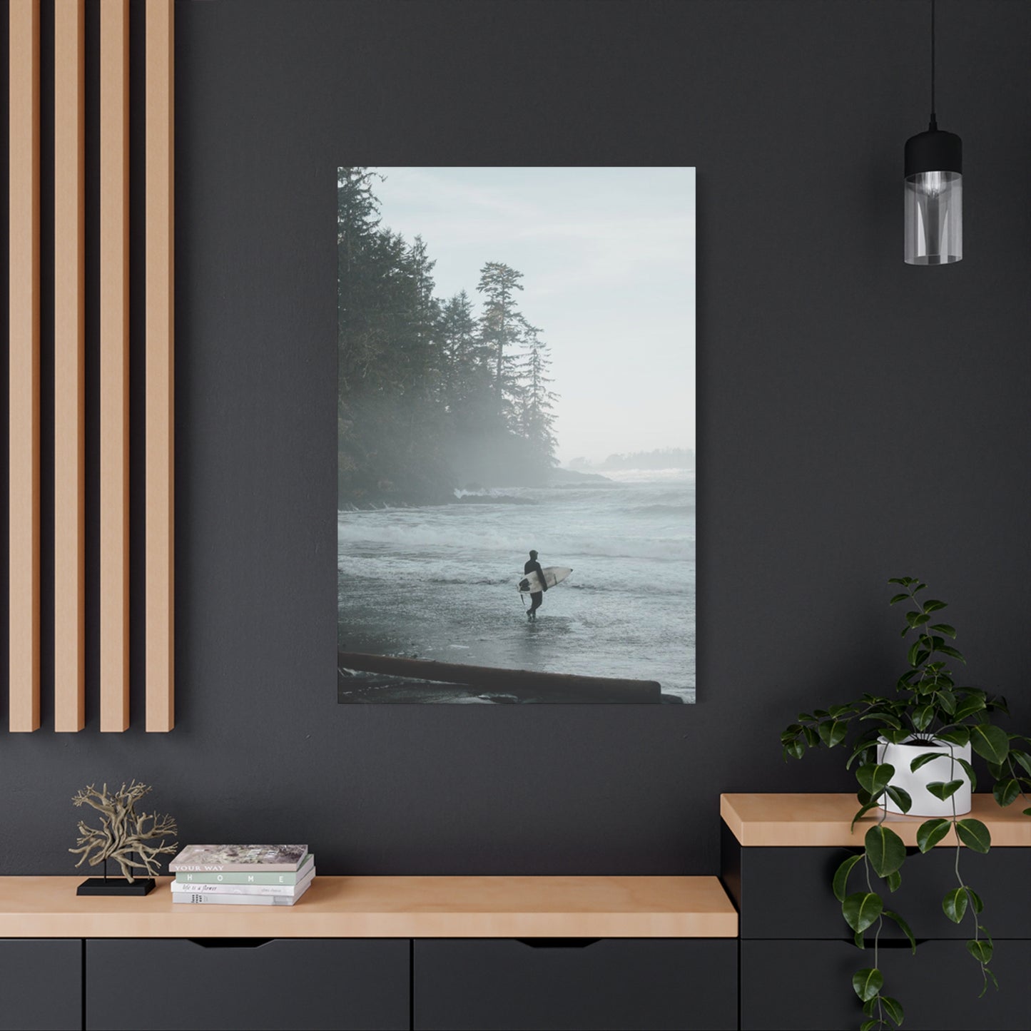 Black & White Surfing Poster Wall Art & Canvas Prints