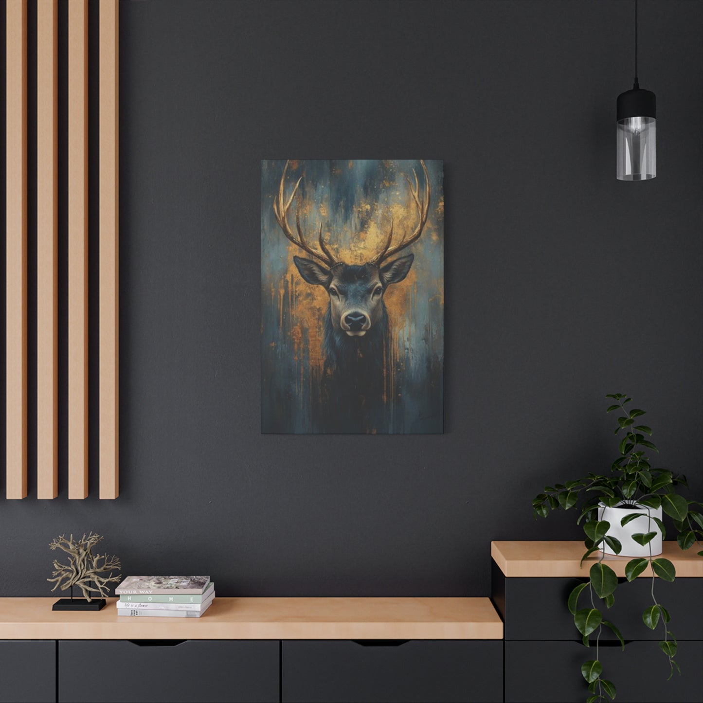 Golden Canvas Reindeer Wall Art & Canvas Prints